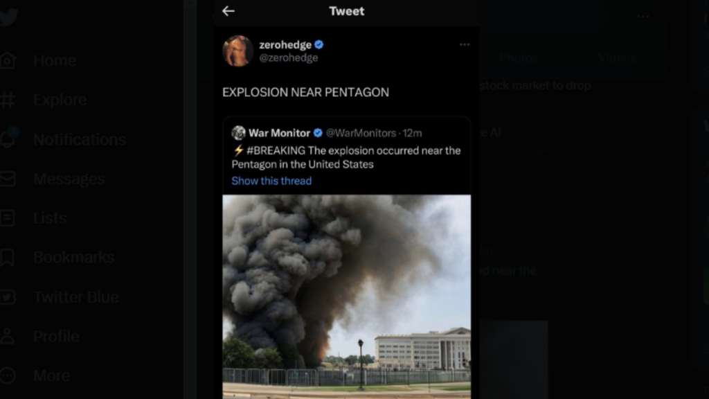Fake Image of Explosion At Pentagon Concerns Social media and Stock Market
