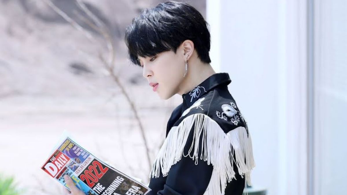 Jimin wearing Western Black Shirt