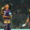 Sunil Narine becomes the first recipient of a slow-overs red card